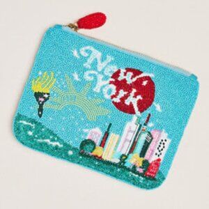 Anthropologie Beaded Pouch: City Edition NEW YORK  Daniella Manini Collaboration